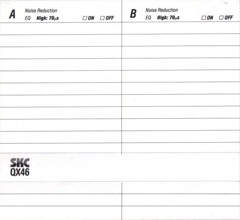 Compact Cassette SKC QX 46 Type II Chrome 1990 USA