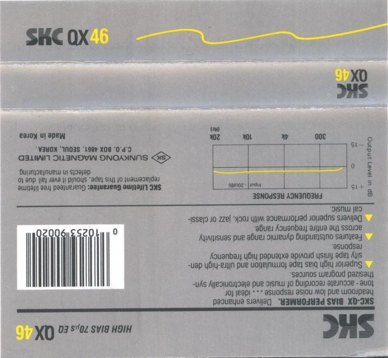 Compact Cassette: Sunkyong Magnetic Limited (SKM) SKC - QX 46