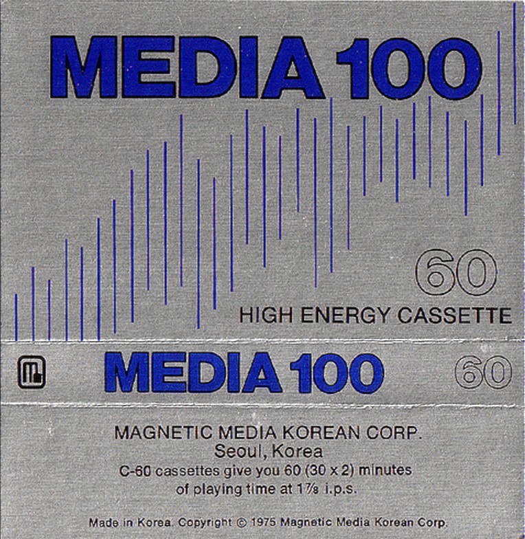 Compact Cassette Media 100 60 "100" Type I Normal 1975 South Korea