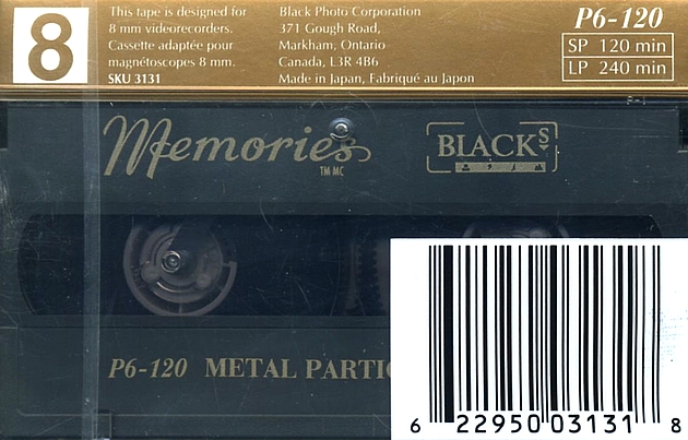 Video8, Hi8, Digital8 Black`s 120 "Memories" Type IV Metal Canada