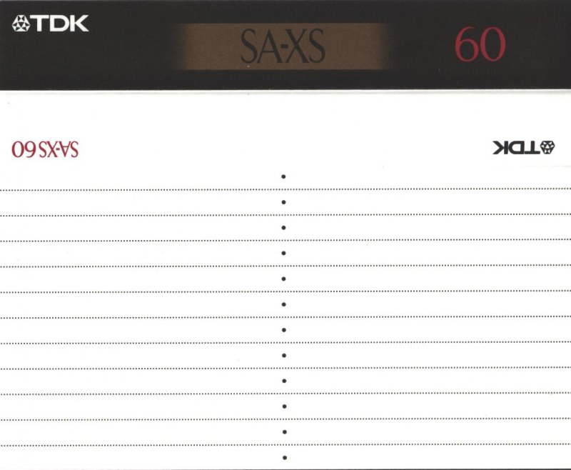 Compact Cassette TDK SA-XS 60 "SA-XS60EB" Type II Chrome 1995 Europe