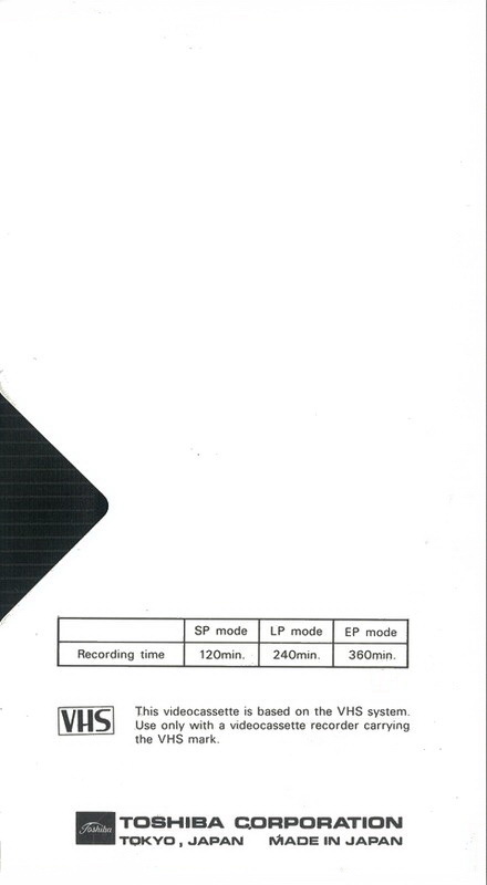 VHS, Video Home System Toshiba 120 Type I Normal USA