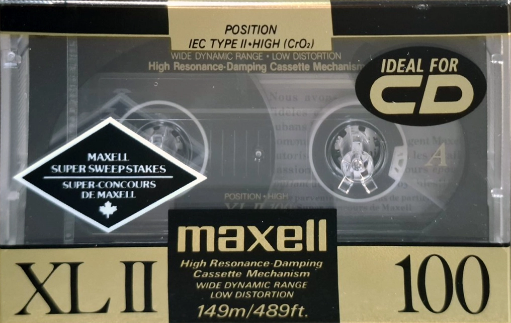 Compact Cassette Maxell XLII 100 Type II Chrome 1989 North America