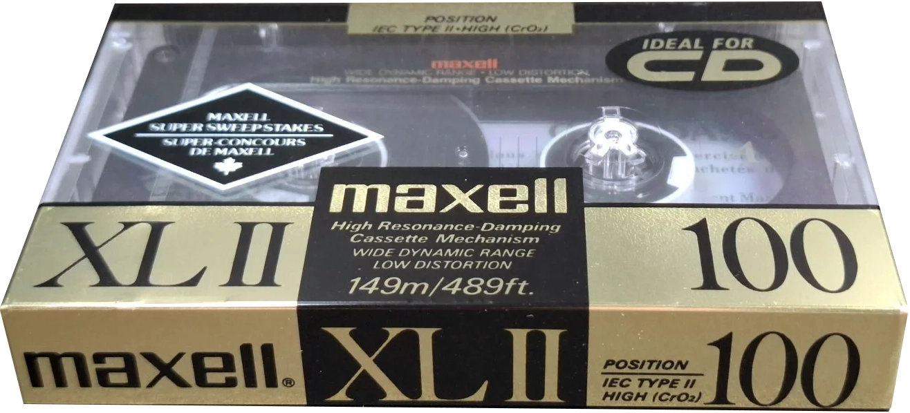 Compact Cassette Maxell XLII 100 Type II Chrome 1989 North America