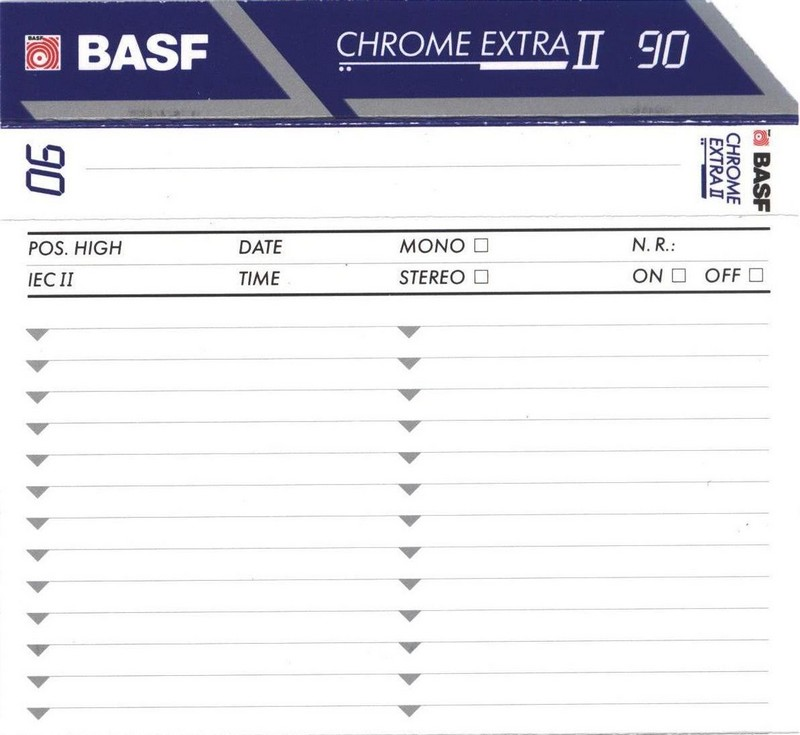 Compact Cassette BASF Chrome Extra II 90 Type II Chrome 1992 Europe