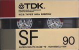 Compact Cassette TDK SF 90 Type II Chrome 1988 Australia, Europe