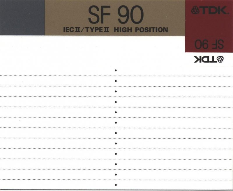 Compact Cassette TDK SF 90 Type II Chrome 1988 Australia, Europe
