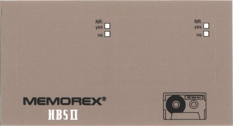 Compact Cassette Memorex HBS II 110 Type II Chrome 1994 North America