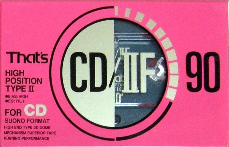 Compact Cassette Thats CD-IIF 90 Type II Chrome 1991 Japan