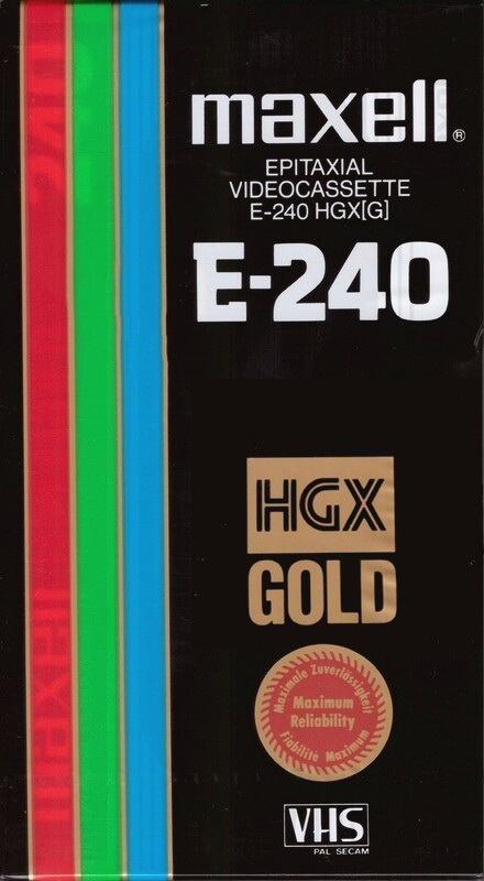 VHS, Video Home System Maxell HGX Gold 240 "E-240HGX(G)" Type II Chrome 1984 Europe