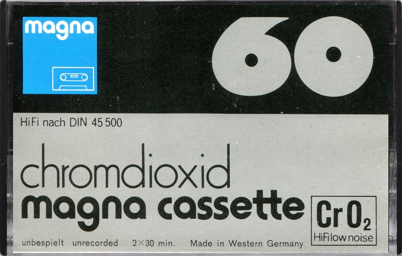 Compact Cassette Magna 60 "Magna cassette" Type II Chrome 1978 Europe, Germany