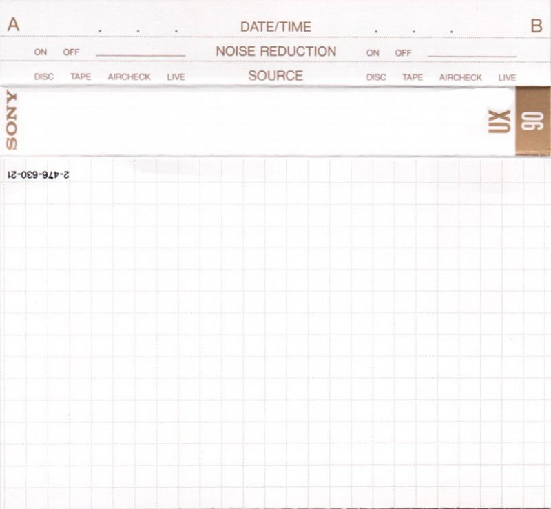 Compact Cassette Sony UX 90 Type II Chrome 1990 Europe