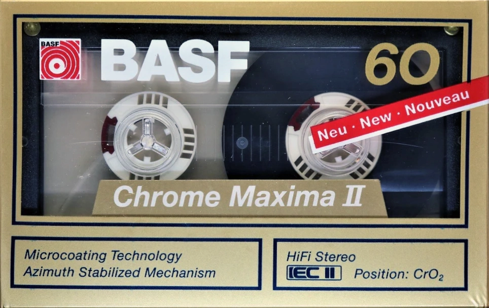 Compact Cassette BASF Chrome Maxima II 60 Type II Chrome 1989 North America
