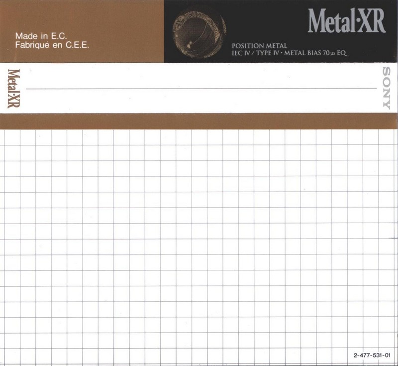 Compact Cassette Sony Metal-XR 50 "C-50 MTLXRA" Type IV Metal 1996 Europe
