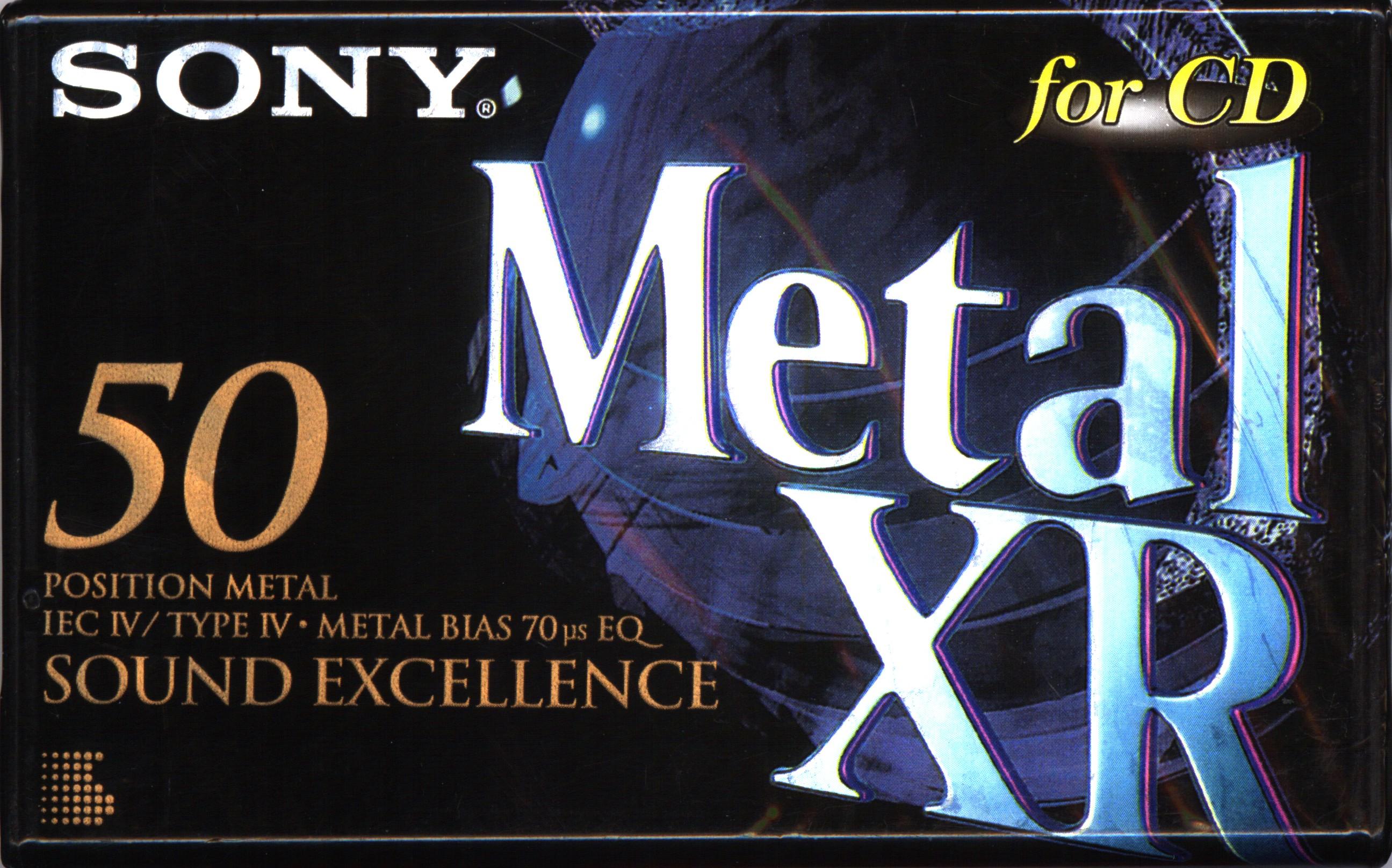 Compact Cassette Sony Metal-XR 50 "C-50 MTLXRA" Type IV Metal 1996 Europe