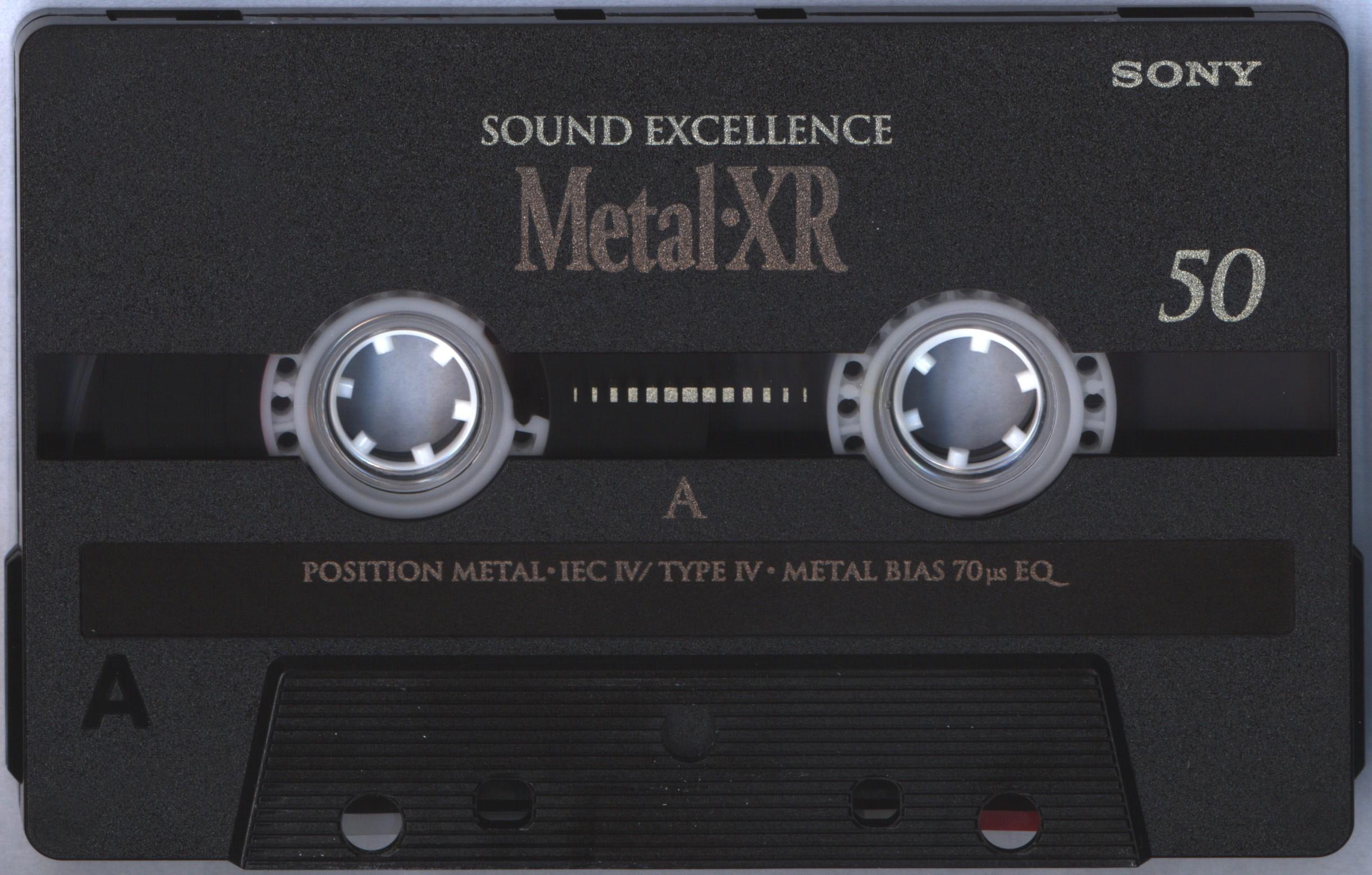 Compact Cassette Sony Metal-XR 50 "C-50 MTLXRA" Type IV Metal 1996 Europe