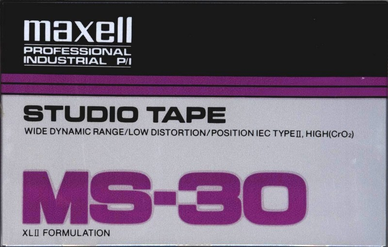 Compact Cassette Maxell Studio Tape MS 30 Type II Chrome 1993 USA