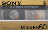 Compact Cassette Sony Metal-ES 60 Type IV Metal 1985 Europe
