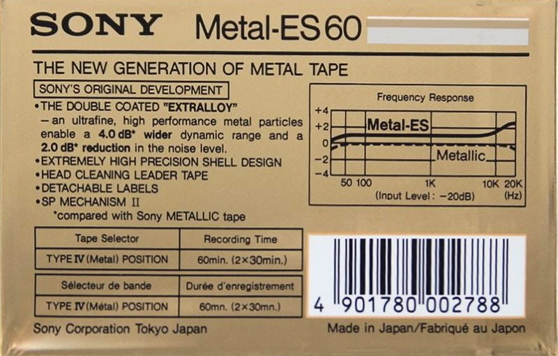 Compact Cassette: Sony  - Metal-ES 60