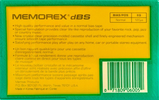 Compact Cassette Memorex dBS 120 Type I Normal 1989 North America
