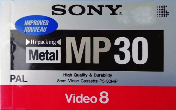 Video8, Hi8, Digital8 Sony MP 30 "P5-30MPB" Type IV Metal 1992 Europe