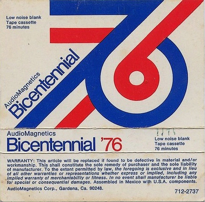Compact Cassette Audio Magnetics Bicentennial 76 Type I Normal 1976 USA