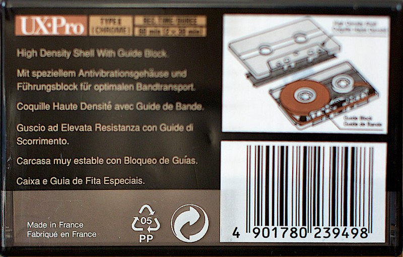 Compact Cassette Sony UX-Pro 60 Type II Chrome 1992 Europe