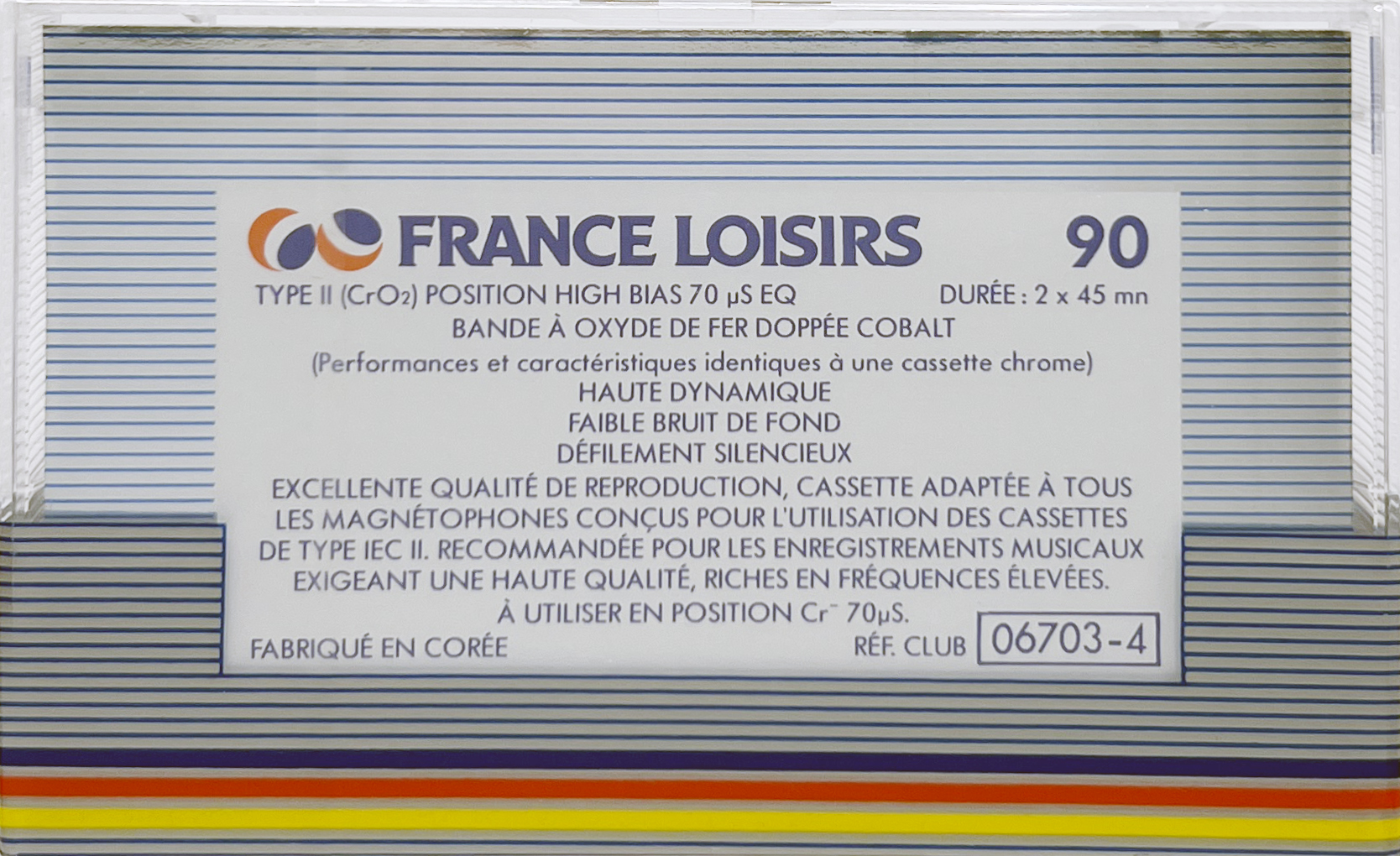 Compact Cassette France Loisirs 90 Type II Chrome 1990 France