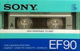 Compact Cassette Sony EF 90 "V2 transparent gasket" Type I Normal 1985 Europe