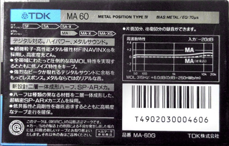 Compact Cassette: TDK  - MA 60