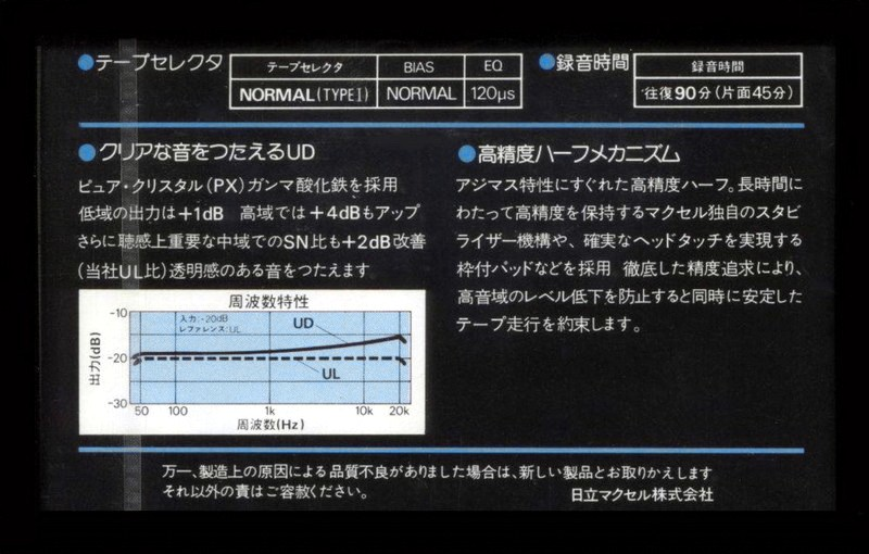 Compact Cassette Maxell UD 90 Type I Normal 1980 Japan