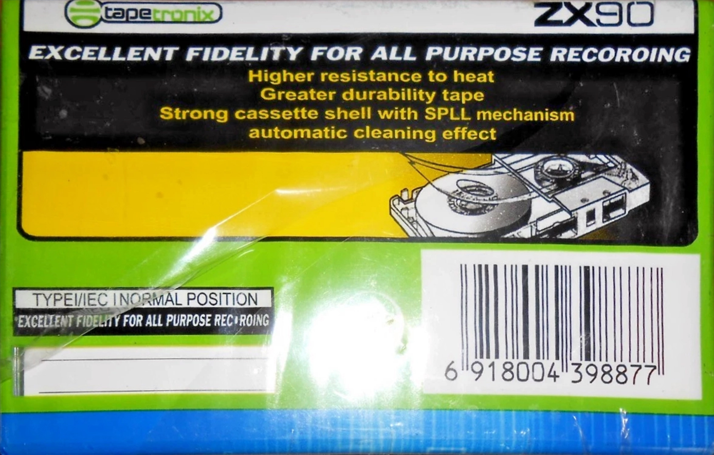 Compact Cassette Tapetronix 90 "ZX" Type I Normal Unknown Country