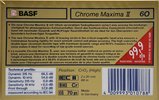 Compact Cassette BASF Chrome Maxima II 60 Type II Chrome 1990 Europe