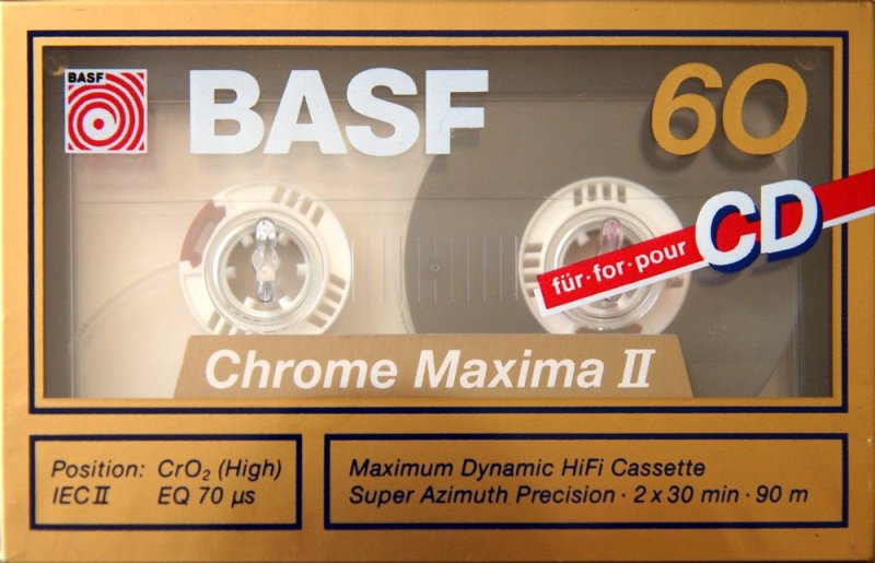 Compact Cassette BASF Chrome Maxima II 60 Type II Chrome 1989 Europe