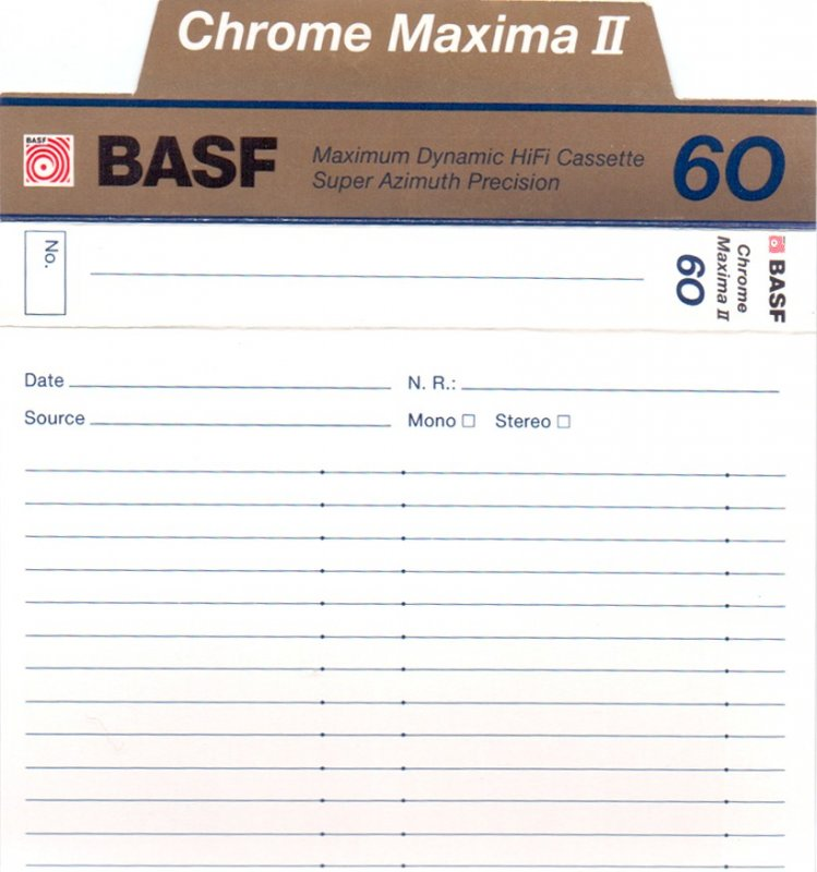 Compact Cassette: BASF  - Chrome Maxima II 60