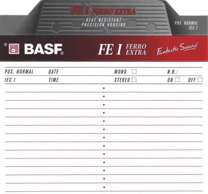 Compact Cassette BASF FE I Ferro Extra 60 Type I Normal 1995 Europe