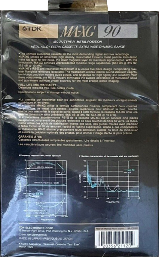 Blister TDK MA-XG 90 Type IV Metal 1990 USA