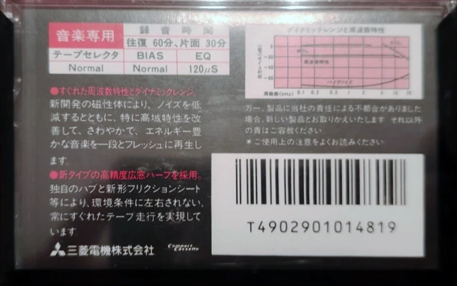 Compact Cassette Diatone BH 60 Type I Normal 1985 Japan