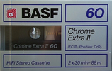 Compact Cassette BASF Chrome Extra II 60 "Small Window" Type II Chrome 1987 Europe