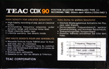 Compact Cassette Teac CDX 90 Type I Normal 1989 Europe