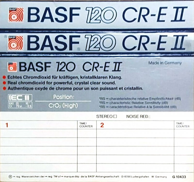 Compact Cassette BASF Chromdioxid Extra II 120 "CR-E II" Type II Chrome 1985 Europe