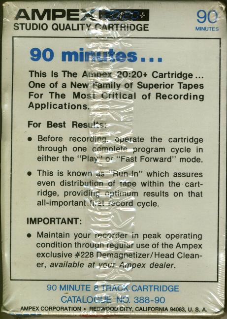 TRACK-8 Ampex 2020+ 90 Type I Normal 1978 USA
