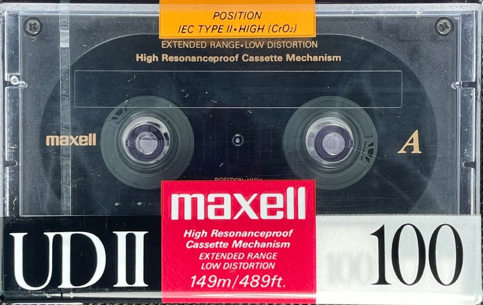 Compact Cassette Maxell UDII / UD2 100 Type II Chrome 1989 USA