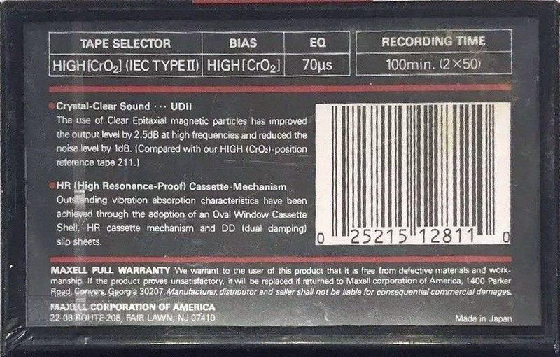 Compact Cassette: Maxell / Hitachi Maxell - UDII 100