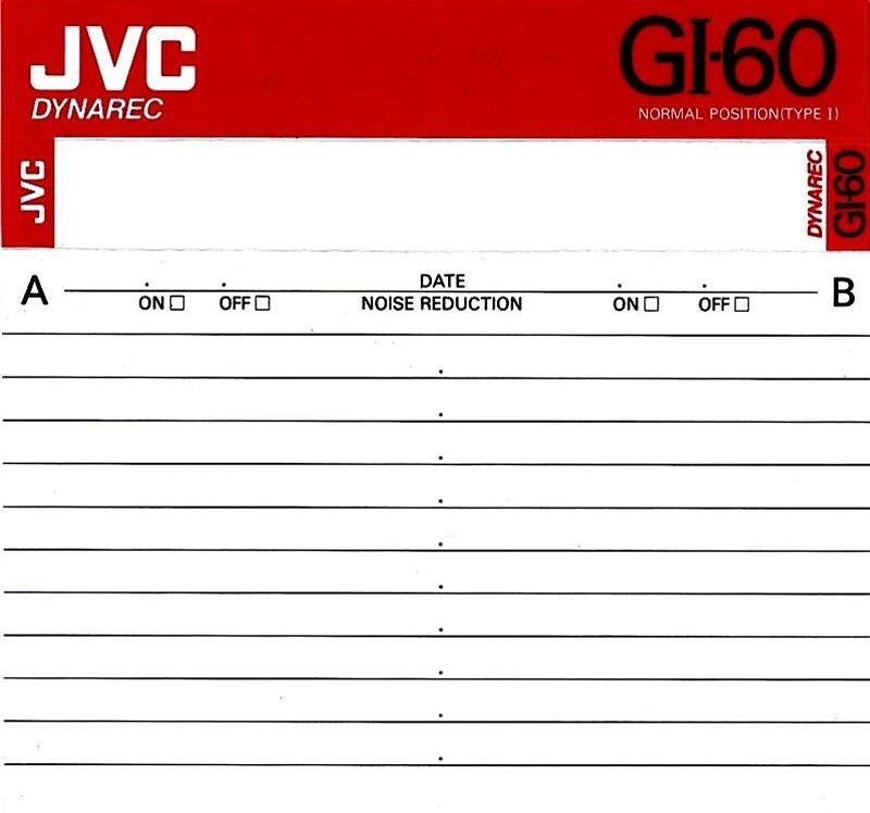 Compact Cassette JVC GI 60 "Dynarec" Type I Normal 1988 North America
