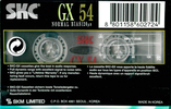 Compact Cassette SKC GX 54 Type I Normal 1999 Europe