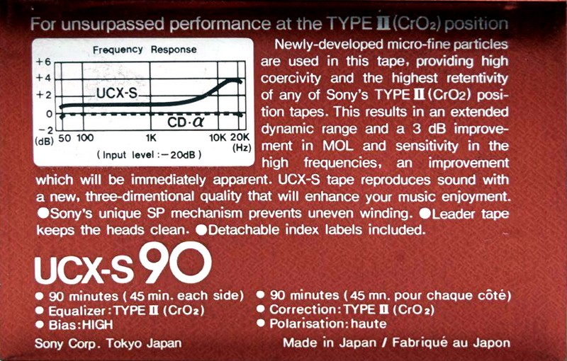 Compact Cassette: Sony  - UCX-S 90