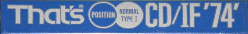 Compact Cassette Thats CD-IF 74 Type I Normal 1990 Japan