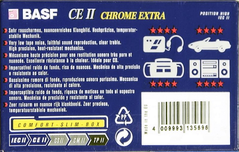 Compact Cassette BASF CE II Chrome Extra 60 Type II Chrome 1995 Europe