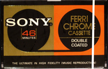 Compact Cassette Sony 46 "C-46FeCr" Type III Ferro Chrome 1976 USA